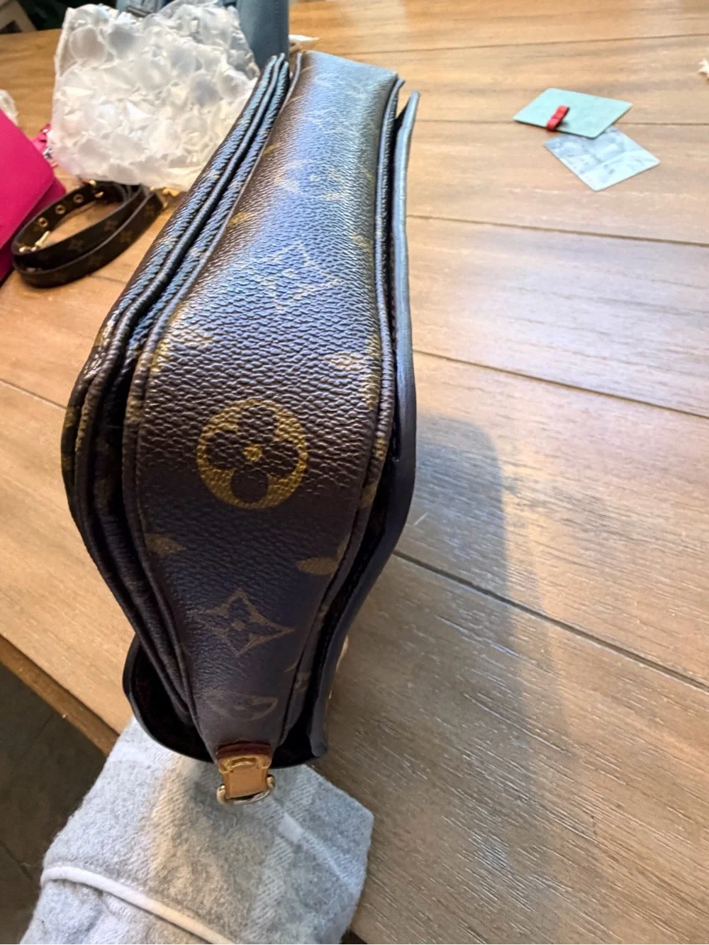 Louis Vuitton Brown Monogram Crossbody Bag with Gold Hardware